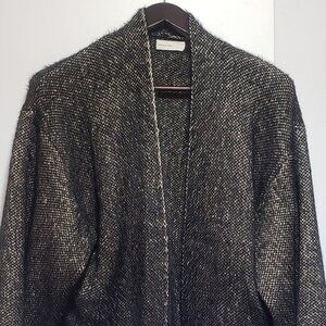 Anthropologie jacket / bolero in black with gold highlight thread